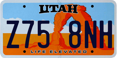 UT license plate Z758NH