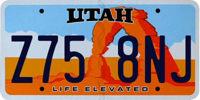 UT license plate Z758NJ