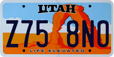 UT license plate Z758NO