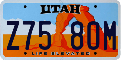 UT license plate Z758OM