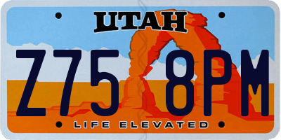 UT license plate Z758PM