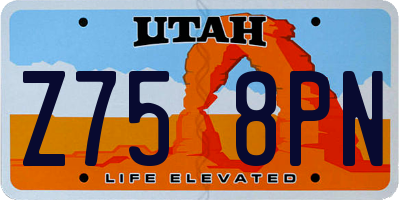 UT license plate Z758PN