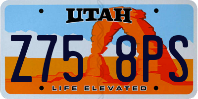 UT license plate Z758PS