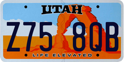 UT license plate Z758QB