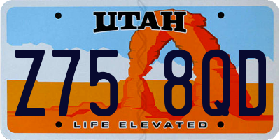 UT license plate Z758QD