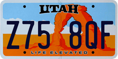 UT license plate Z758QF