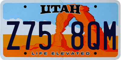 UT license plate Z758QM