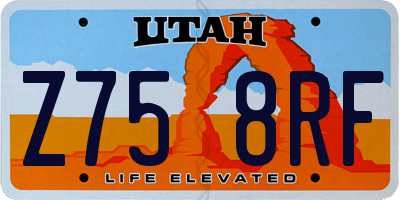 UT license plate Z758RF