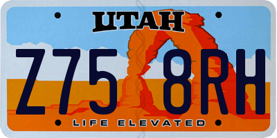UT license plate Z758RH