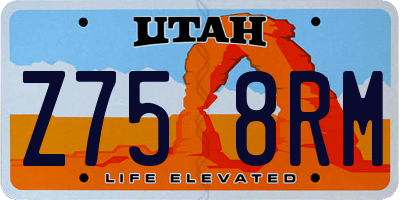 UT license plate Z758RM