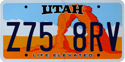 UT license plate Z758RV