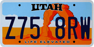 UT license plate Z758RW