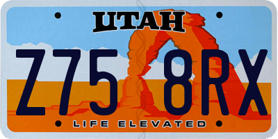 UT license plate Z758RX