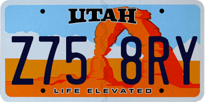 UT license plate Z758RY