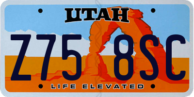 UT license plate Z758SC