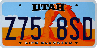 UT license plate Z758SD