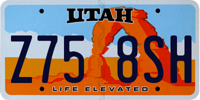 UT license plate Z758SH