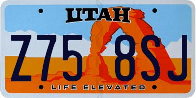 UT license plate Z758SJ
