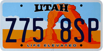 UT license plate Z758SP