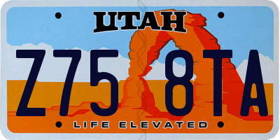 UT license plate Z758TA