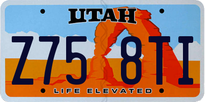 UT license plate Z758TI
