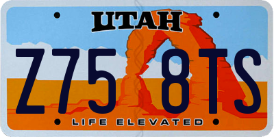 UT license plate Z758TS