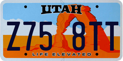 UT license plate Z758TT