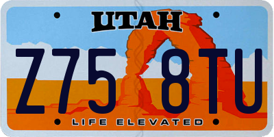 UT license plate Z758TU