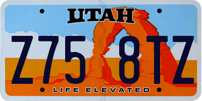 UT license plate Z758TZ