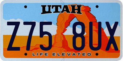 UT license plate Z758UX