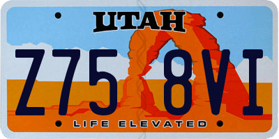 UT license plate Z758VI