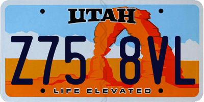 UT license plate Z758VL