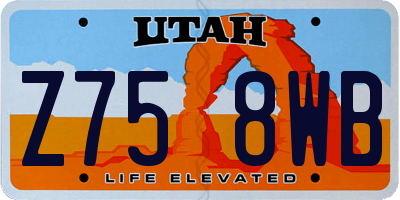 UT license plate Z758WB