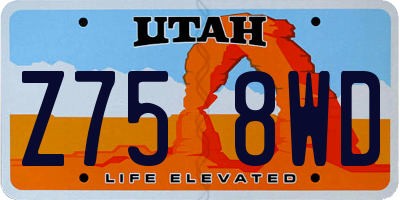 UT license plate Z758WD