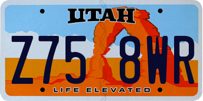 UT license plate Z758WR