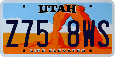 UT license plate Z758WS
