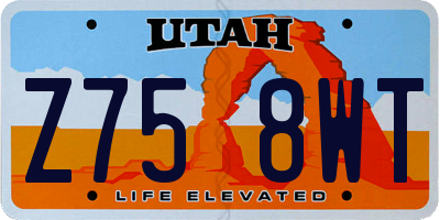 UT license plate Z758WT