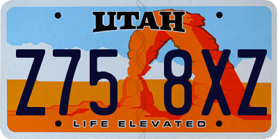 UT license plate Z758XZ