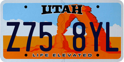 UT license plate Z758YL