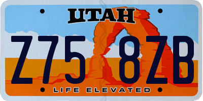 UT license plate Z758ZB