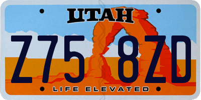 UT license plate Z758ZD