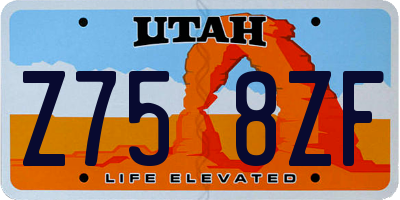 UT license plate Z758ZF
