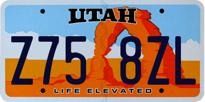 UT license plate Z758ZL