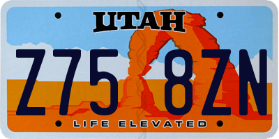 UT license plate Z758ZN