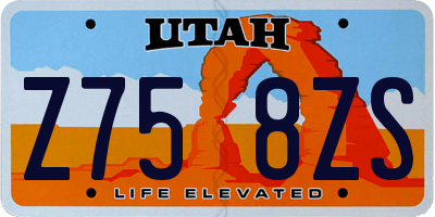 UT license plate Z758ZS