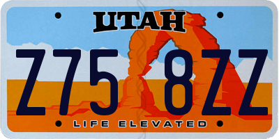 UT license plate Z758ZZ