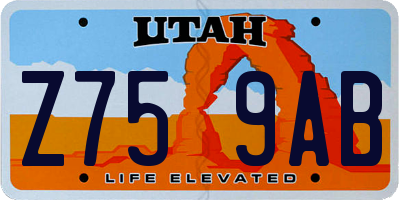 UT license plate Z759AB