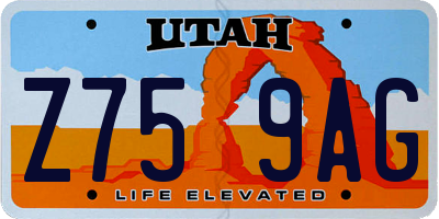 UT license plate Z759AG