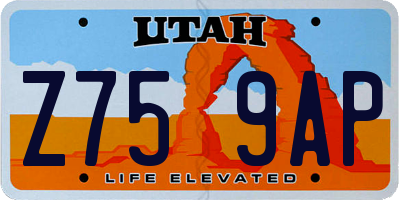 UT license plate Z759AP