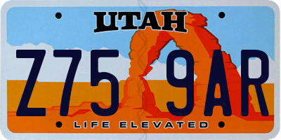 UT license plate Z759AR